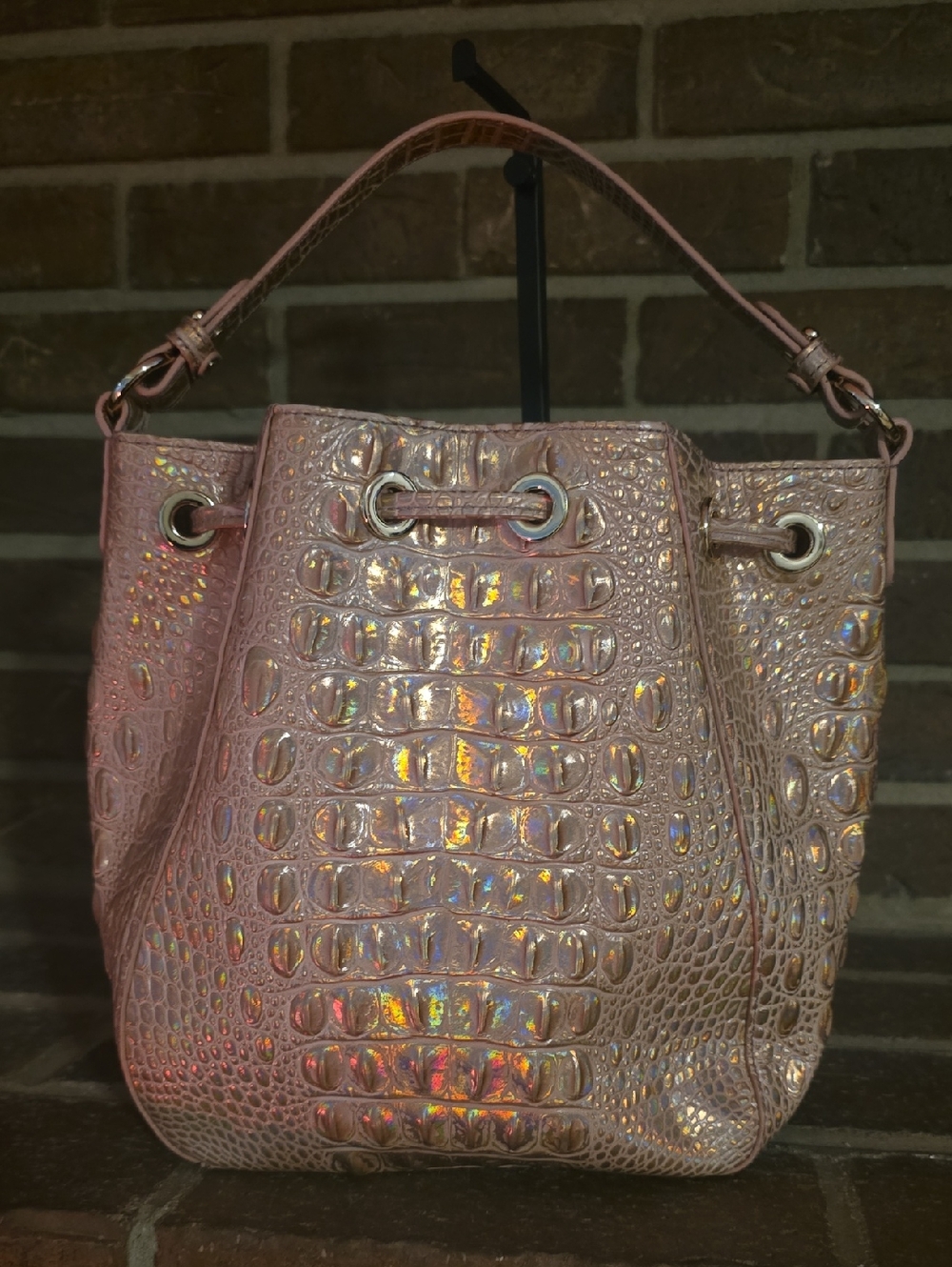 Brahmin Melinda Medium Leather Bucket Bag - Picture 2 of 10